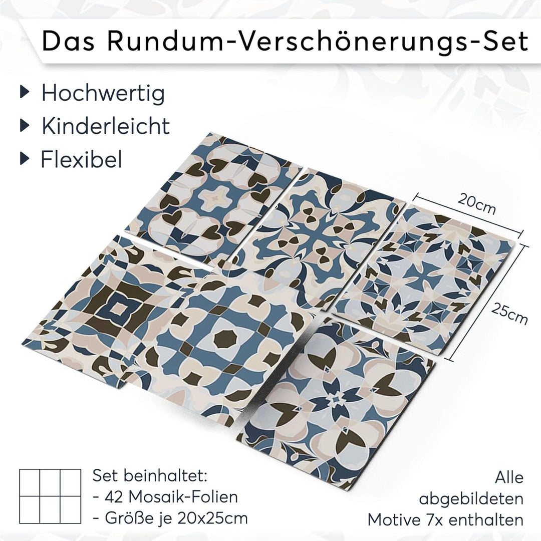 CREATISTO Mosaik Klebefliesen Stickerfliesen Fliesenfolie - Klebefolie Aufkleber für Wand-Fliesen I