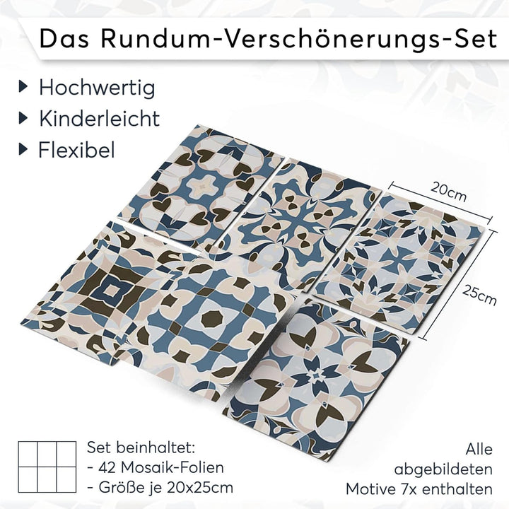 CREATISTO Mosaik Klebefliesen Stickerfliesen Fliesenfolie - Klebefolie Aufkleber für Wand-Fliesen I