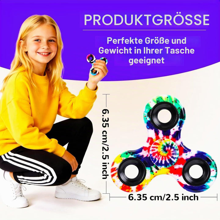 SCIONE 12er-Pack Fidget Spinner für Kinder &amp; Erwachsene - Tarnung &amp; Regenbogen-Muster, Sensorisches