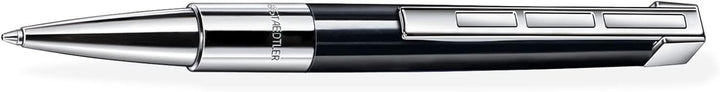 STAEDTLER Initium Resina Drehkugelschreiber, schwarzes Edelharz, B, schwarz, Made in Germany, mit ed