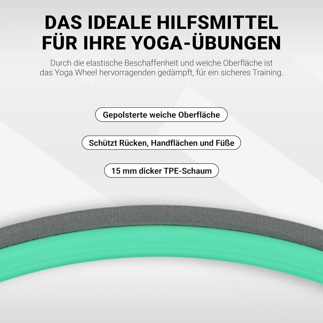 MSPORTS Yoga Wheel - Premium - Hilfsmittel bei Yoga-Übungen | Yoga Rad Mint, Mint