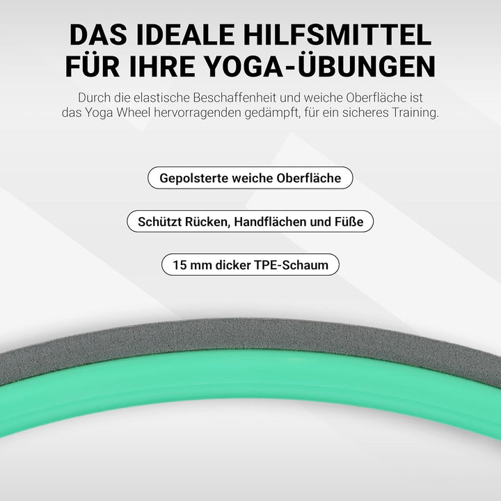 MSPORTS Yoga Wheel - Premium - Hilfsmittel bei Yoga-Übungen | Yoga Rad Mint, Mint