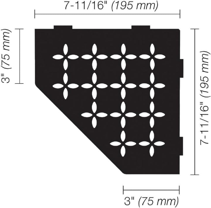 Schluter Systems Kerdi-Line Kerdi-Line Duschzubehör, fünfeckig, Blumenmuster, Mattschwarz