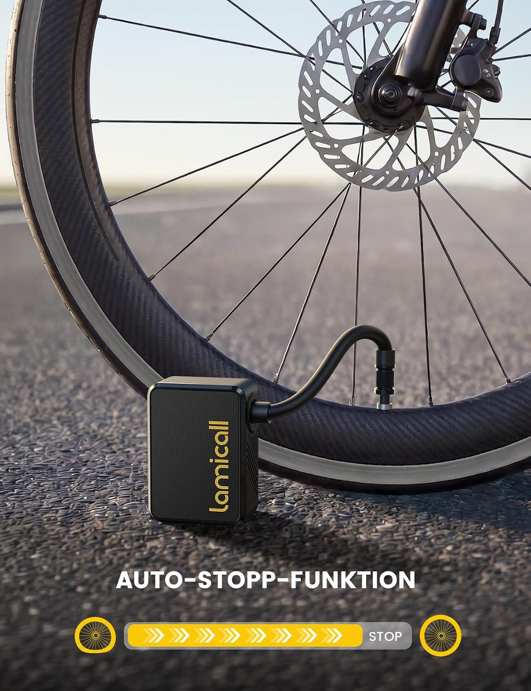 Lamicall Mini Fahrradpumpe Elektrisch Luftpumpe, 120 PSI Akku Fahrradpumpe | [Ultra Tragbare &amp; Schne