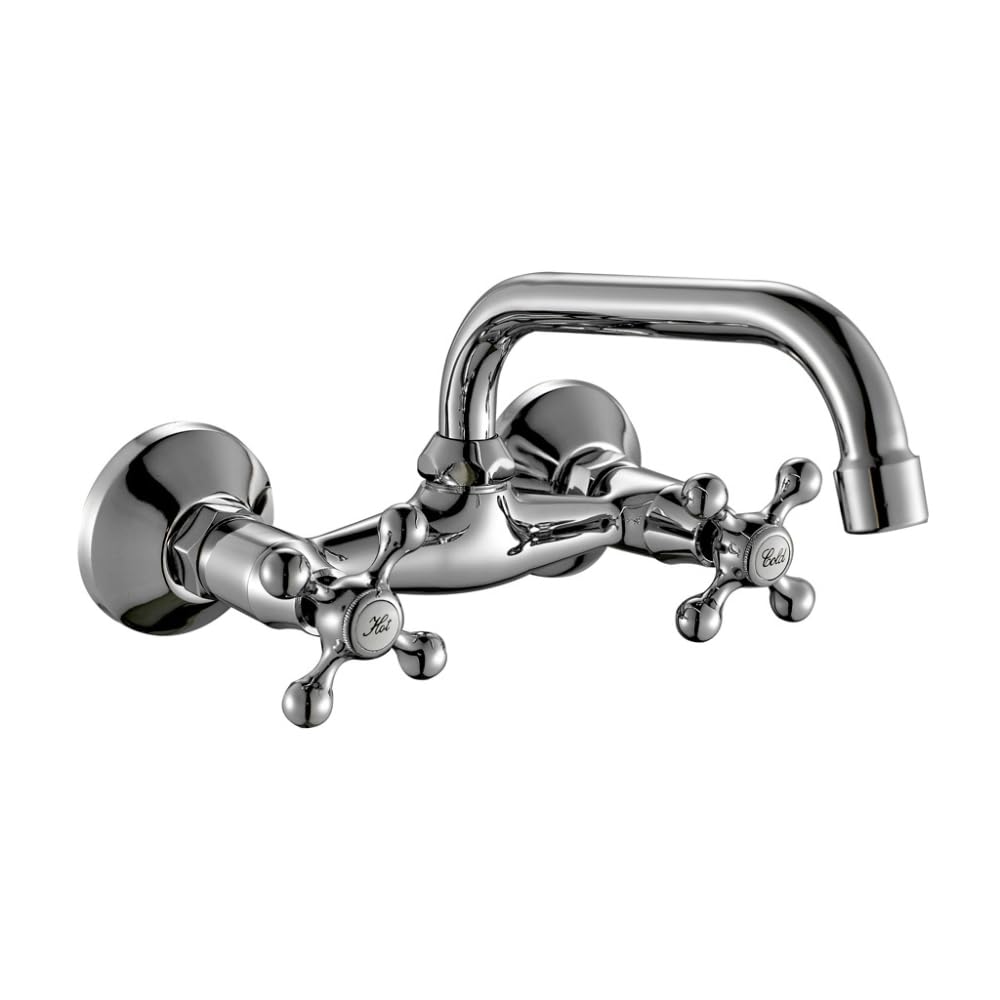 AQG Rhodas Wandarmatur für Spüle, schwenkbarer Auslauf und einfache Installation in der Küche, elega