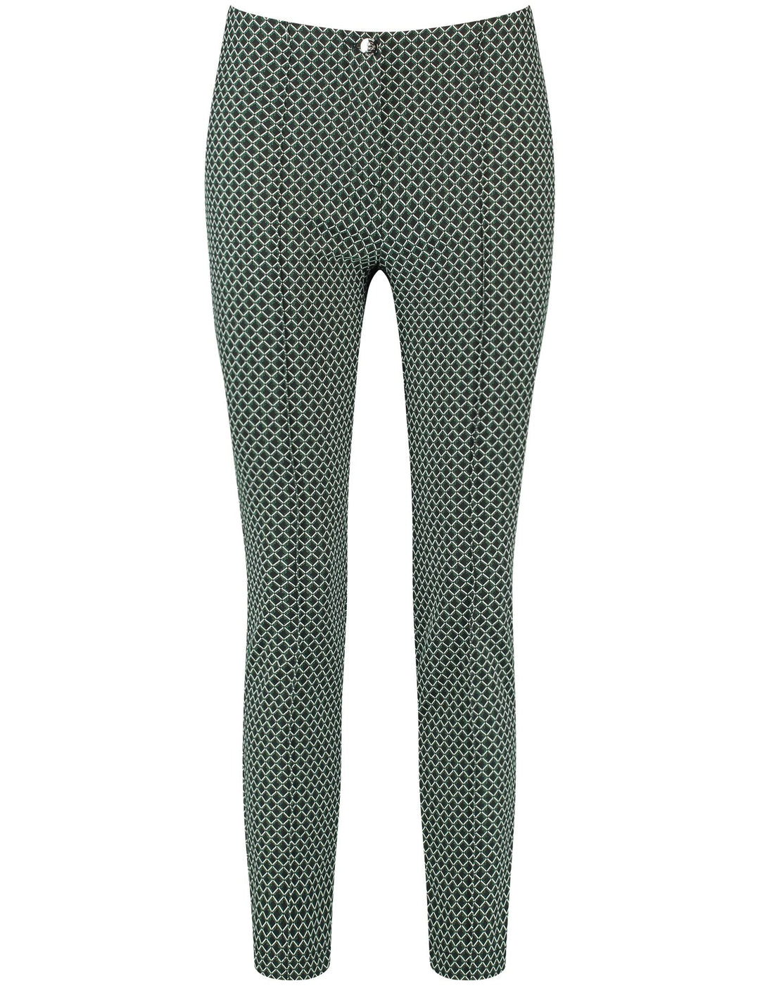 Gerry Weber Damen Gemusterte 7/8 Hose Slim Fit Gemustert 7/8 Länge 36 Schwarz/Grün Druck, 36 Schwarz