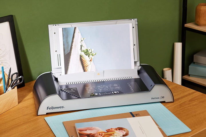 Fellowes 5641001 Büro Thermobindegerät Helios 30 platin/schwarz Single 300 Blatt, Single 300 Blatt