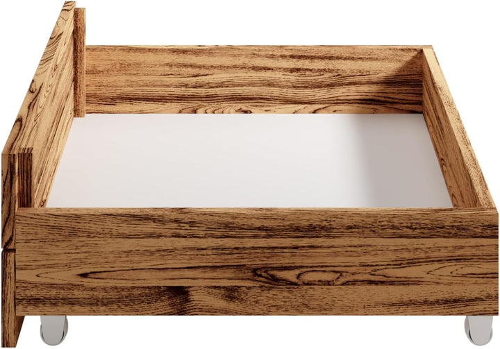 Palettenbett M2 2 x Bettschubladen Geflammt 30cm | Bettkästen Holzbett kisten Massivholzbett Geflamm