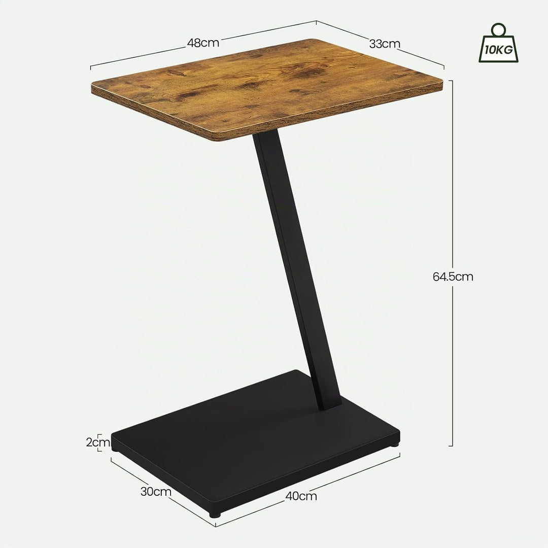 EUGAD Beistelltisch C Form, Couchtisch Sofatisch Wohnzimmertisch, mit Metallgestell, für Sofa Couch