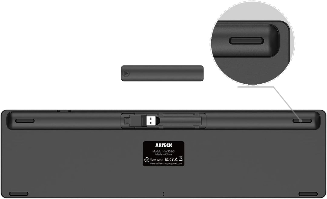 Arteck Kabellose Tastatur, Deutsches QWERTZ Layout wiederaufladbare USB Anschluss 2,4 GHz Kabellos T