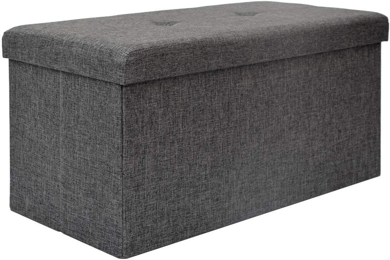 DuneDesign Sitzbank mit 80L Stauraum - 76x38x38 cm Sitzhocker - Faltbare Sitztruhe mit Trennwand Tru