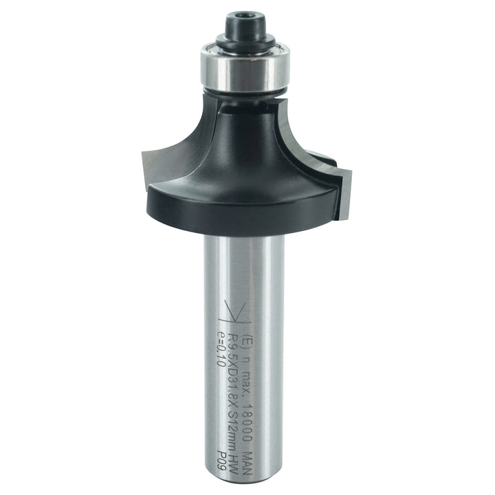 ENT 14374 Abrundfräser HW, Schaft (S) 12 mm, Durchmesser (D) 31,8 mm, NL 15,9 mm, R 9,5 mm, SL 40 mm