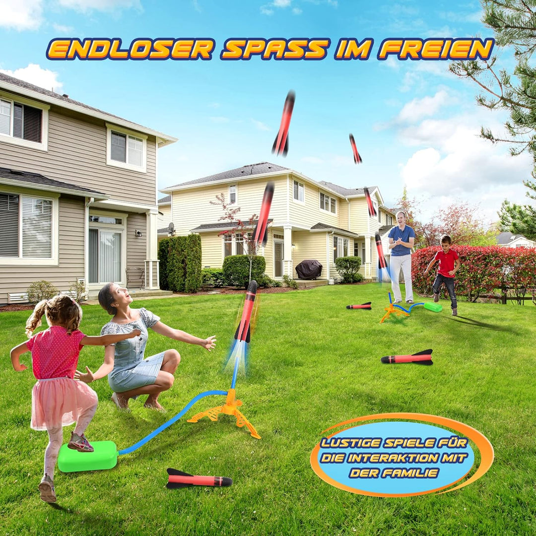 Rakete Luftdruck, Outdoor Spielzeug für Kinder - Geschenke für Jungen Mädchen Einzeln 6pcs, Einzeln
