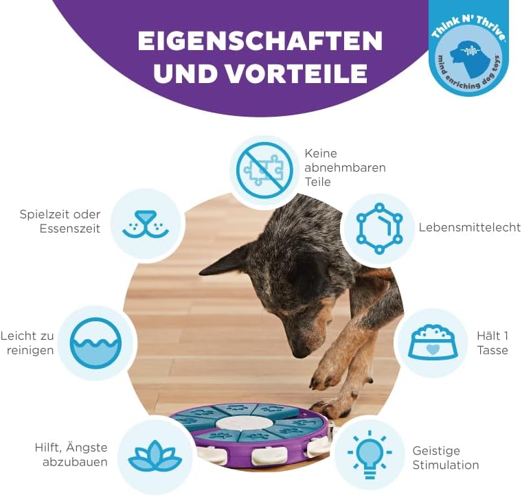 Outward Hound by Nina Ottosson Dog Twister Treat Puzzle Enrichment Toy, Level 3 Advanced, Purple, Do