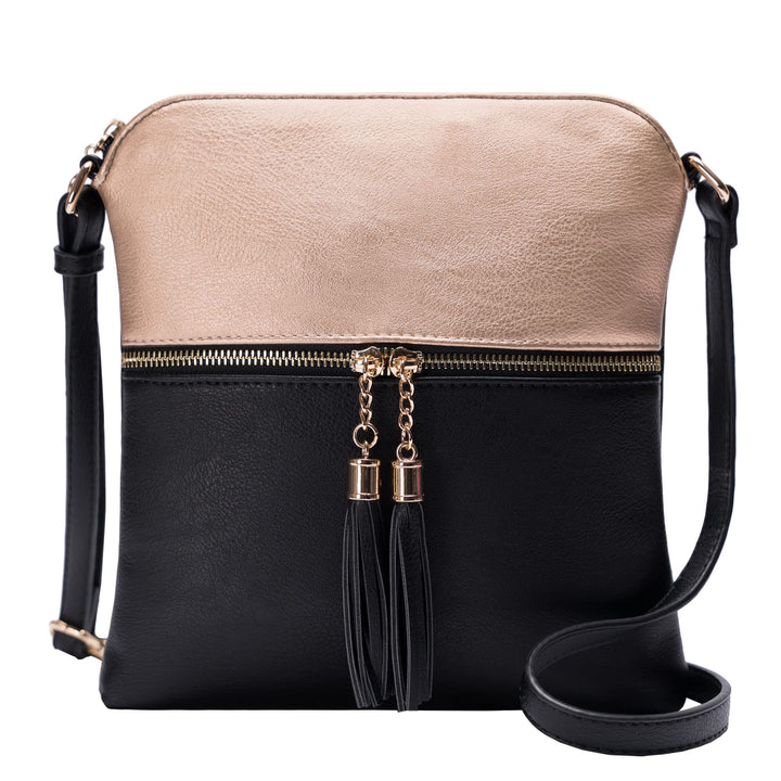 Solene Damen Lp062 Umhängetasche Roségold / Schwarz, Roségold / Schwarz