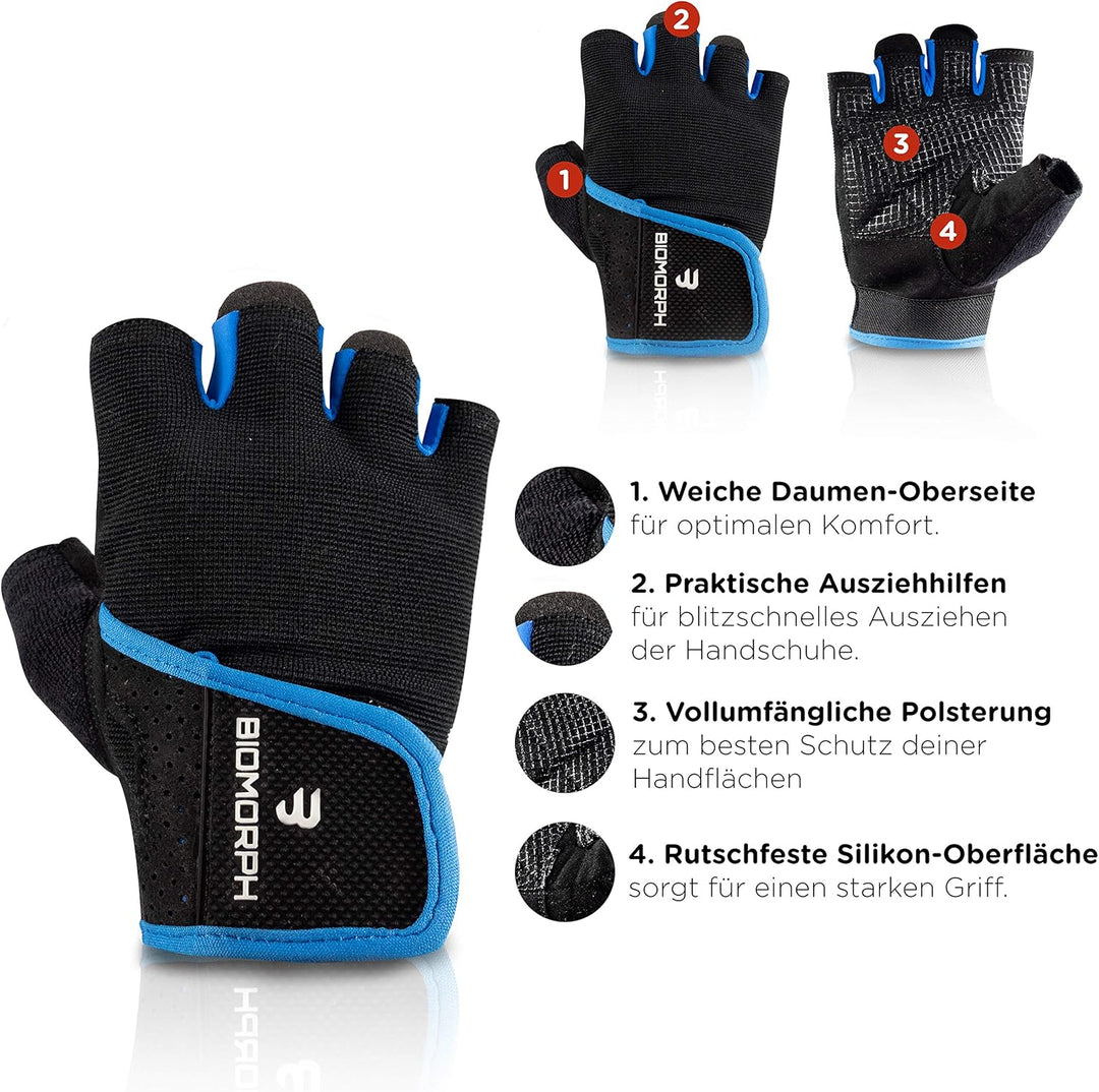 BIOMORPH Trainingshandschuhe für Damen und Herren | Fitness Handschuhe für Krafttraining, Bodybuildi