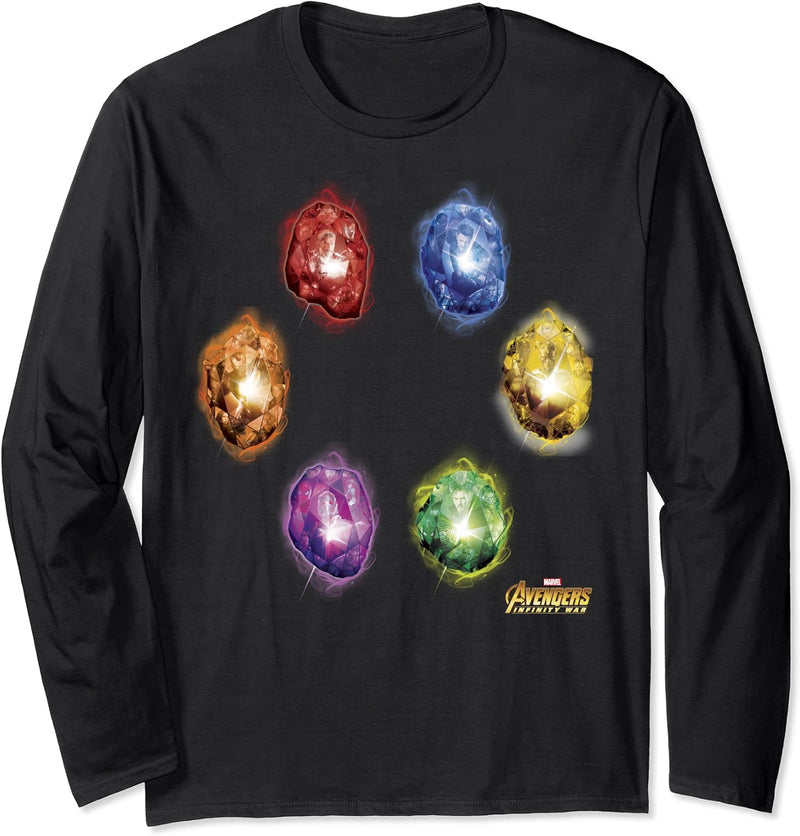 Marvel Avengers Infinity War Stones Glow Langarmshirt