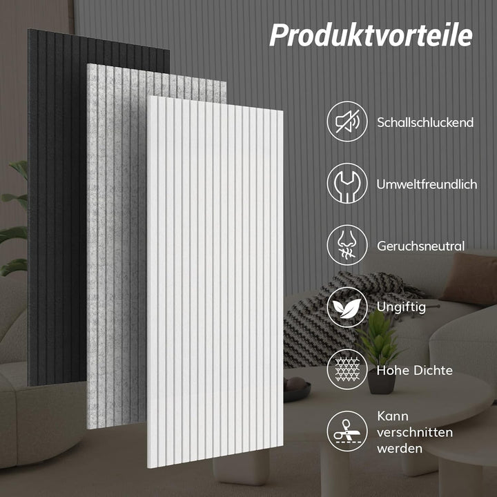 TONOR 8 Pack Akustikpaneele selbstklebend, 120x60x0.9 cm Schalldämmung Schallschutz wand Schallschut