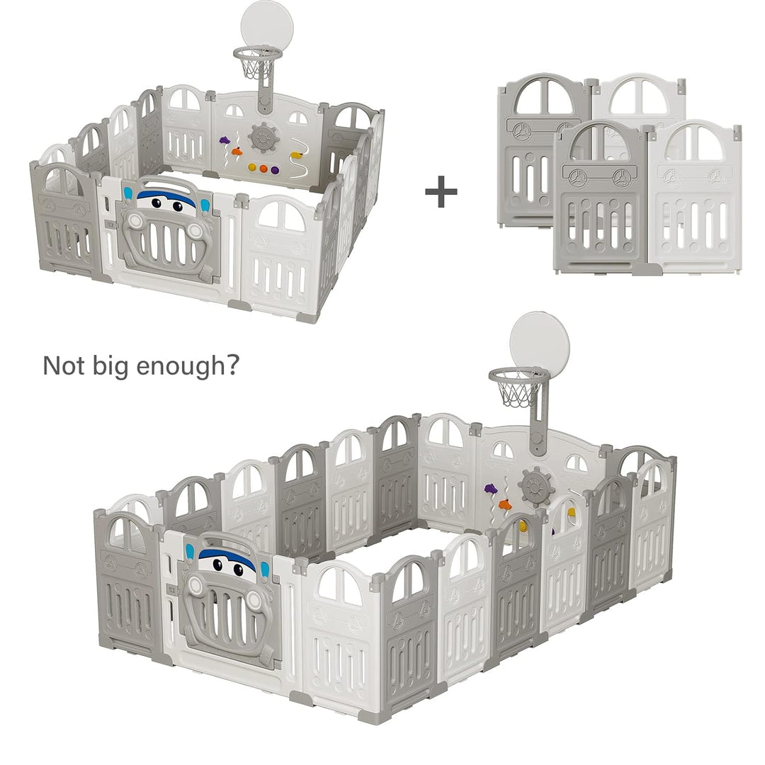 UBRAVOO Erweiterungsplatten für Baby-Laufstall aus Kunststoff für Babys und Kleinkinder – 4 Platten