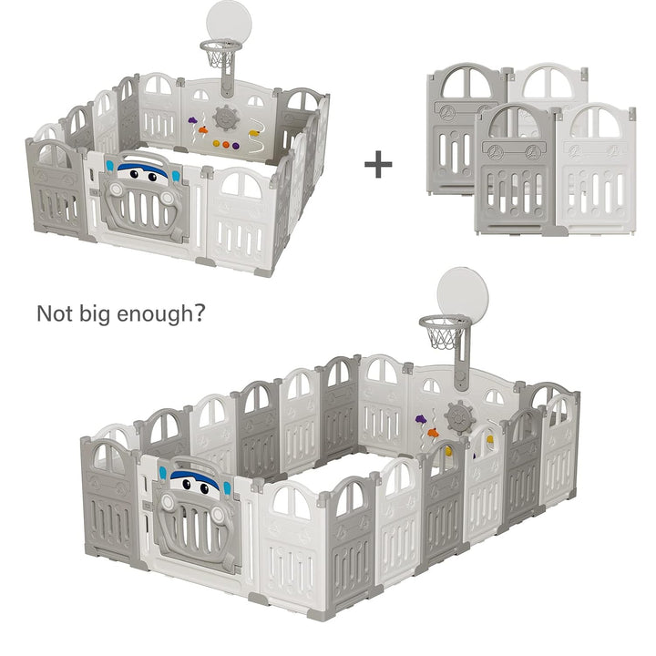 UBRAVOO Erweiterungsplatten für Baby-Laufstall aus Kunststoff für Babys und Kleinkinder – 4 Platten