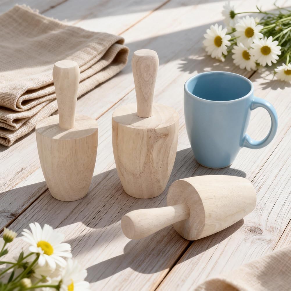 UNICRAFTALE 3 Stück 3 Grössen Tassen Töpferformen Gebogene Holz Gipsformen Töpferformwerkzeug Holz T