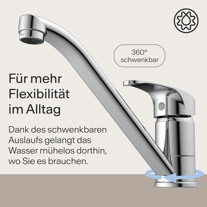 Küchenarmatur WK8 | Wasserhahn Küche | Armatur Spültisch | Mischbatterie für die Küche | Spültischar
