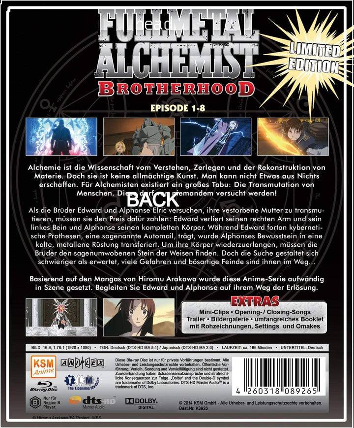 Fullmetal Alchemist: Brotherhood - Vol. 1 (Digipack im Schuber mit Hochprägung und Glanzfolie) [Blu-