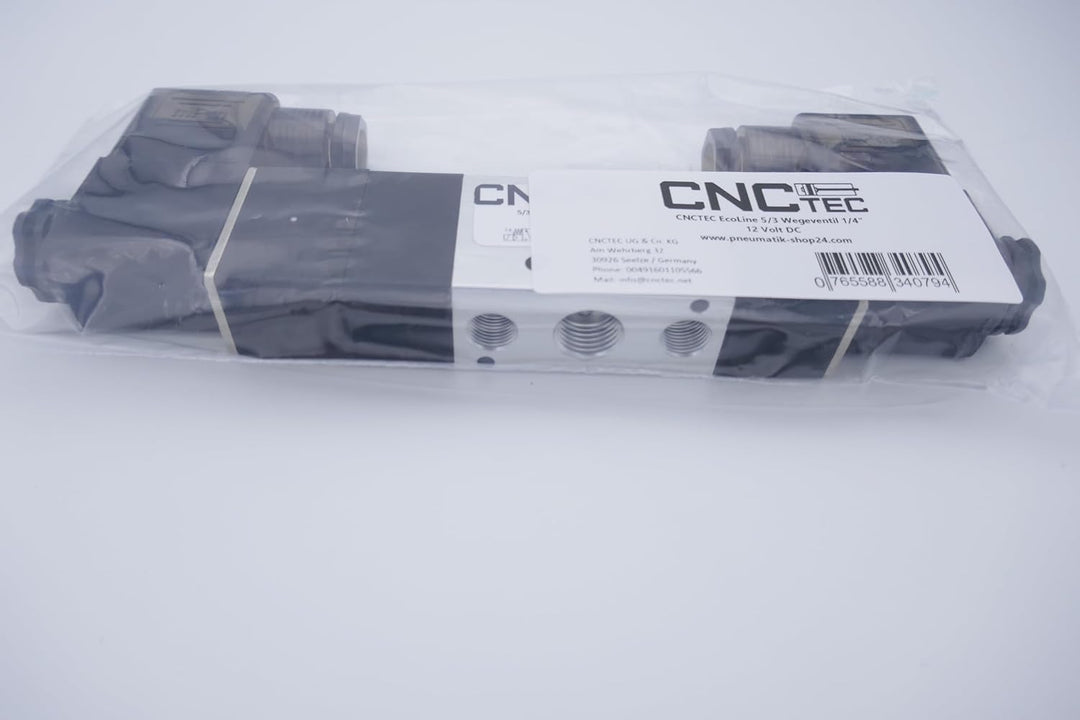 5/3 Wege Pneumatikventil 1/4" 12 Volt DC CNCTEC EcoLine 5/3 Wegeventil (5/3 Wege - 1/4" - 12 Volt DC