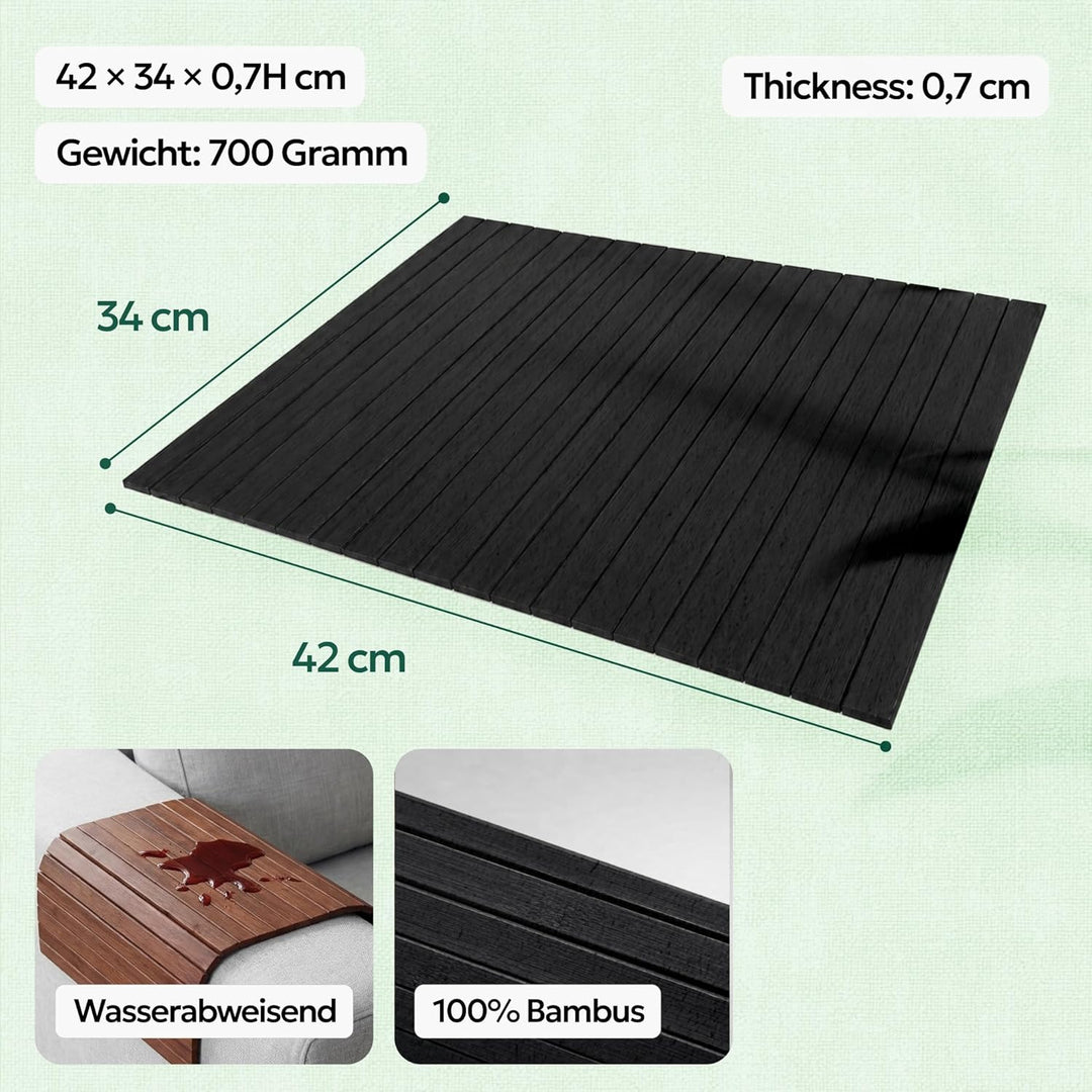 BAM BOO BOX Sofatablett aus Bambus - Couch Tablett flexibel - Sofatablett Armlehne - Sofa Tablett Ho