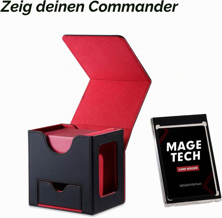 Commander Deckbox für MTG - Patentiertes Design, Commander Display, passt für 100 doppelt eingehüllt