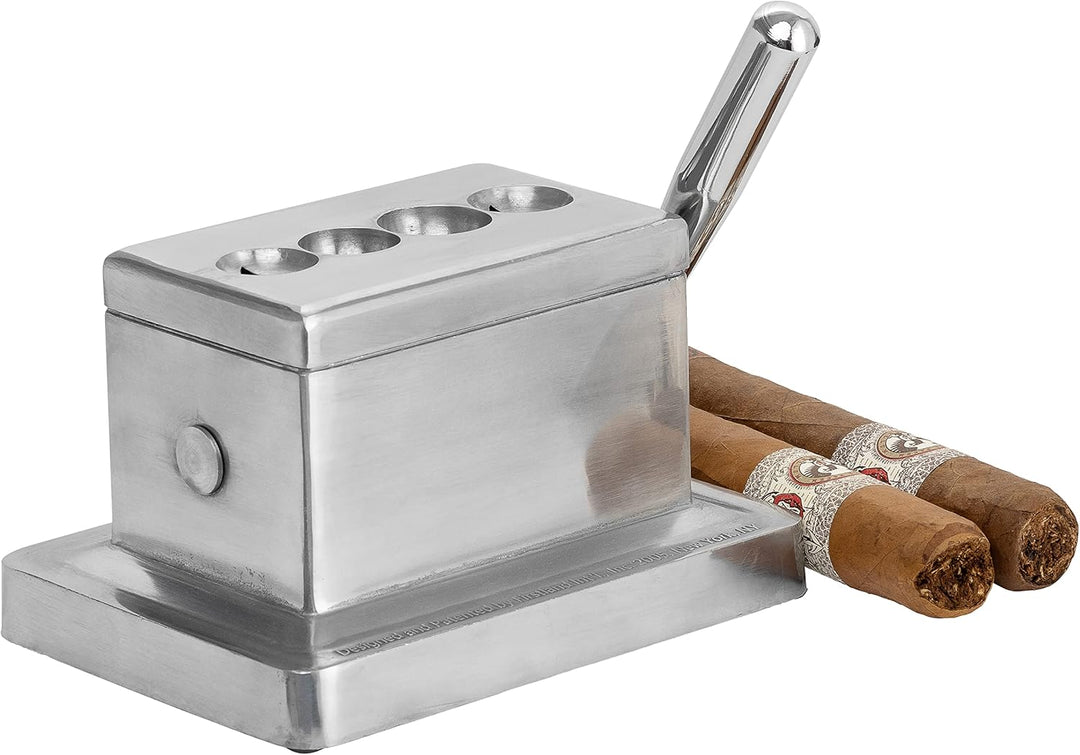 Quality Importers Trading Co. Quad Tisch-Zigarrenschneider Silber, Silber