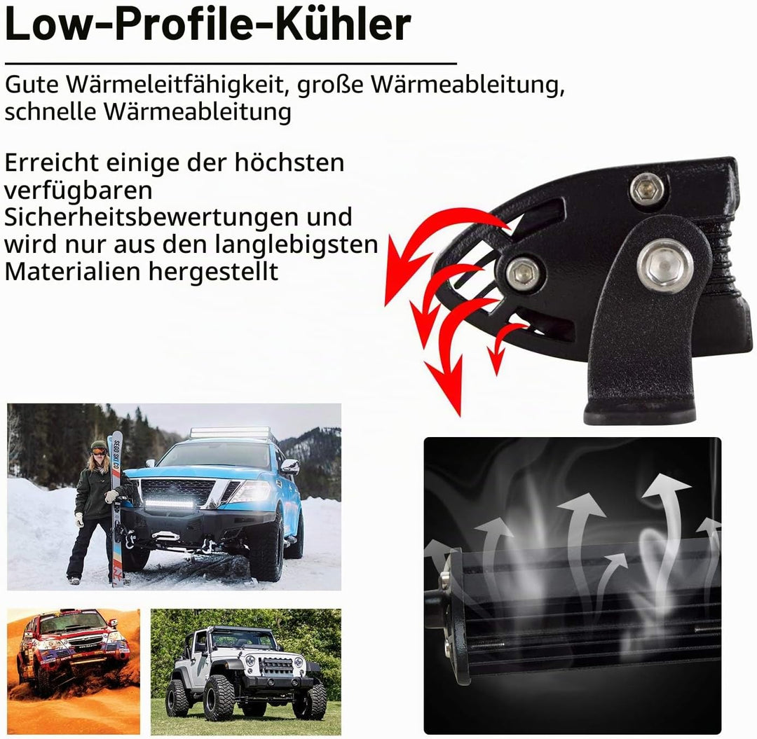 SKYWORLD LED Arbeitsscheinwerfer, 25 zoll 63.5 cm 120W Spot Flood Combo Einreihig LED balken LED Off