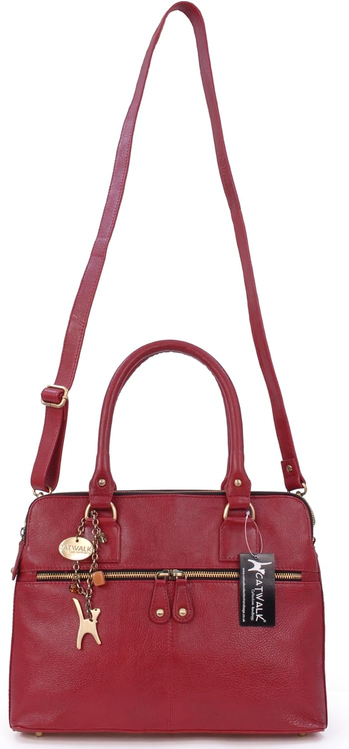 Catwalk Collection Handbags - Leder - Grosse Schultertragetasche/Umhängetasche/Shopper/Tote - Handta
