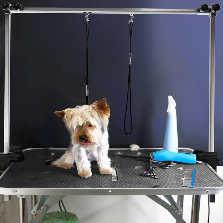 AufuN Trimmtisch für Hunde Schertisch, 113x60x76 cm Stabil Hundepflegetisch mit höhenverstellbarem G