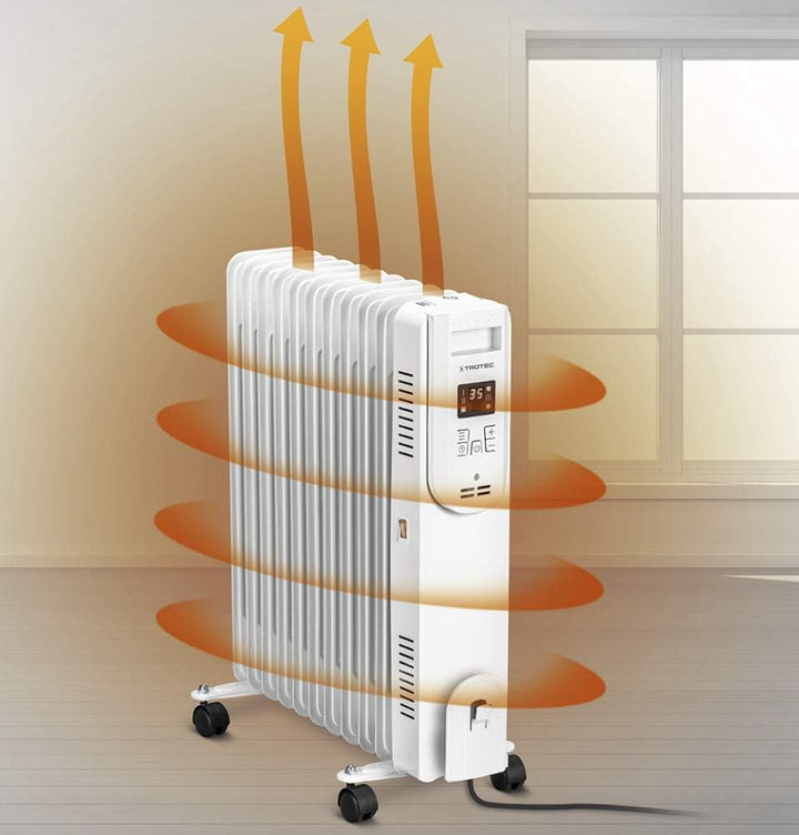 TROTEC Ölradiator TRH 26 E – Heizleistung 1000 W / 1500 W / 2500 W – Heizradiator elektrisch, 11 Rip