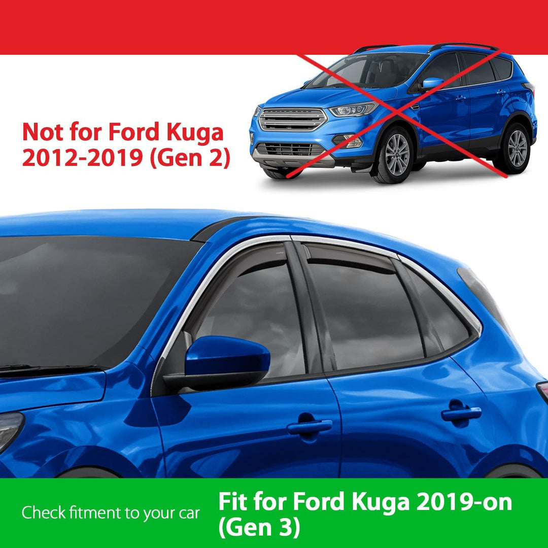 Goodyear Windabweiser für/kompatible mit Ford Kuga 2020-2024 SUV, Autofenster Regenschutz, Regenabwe