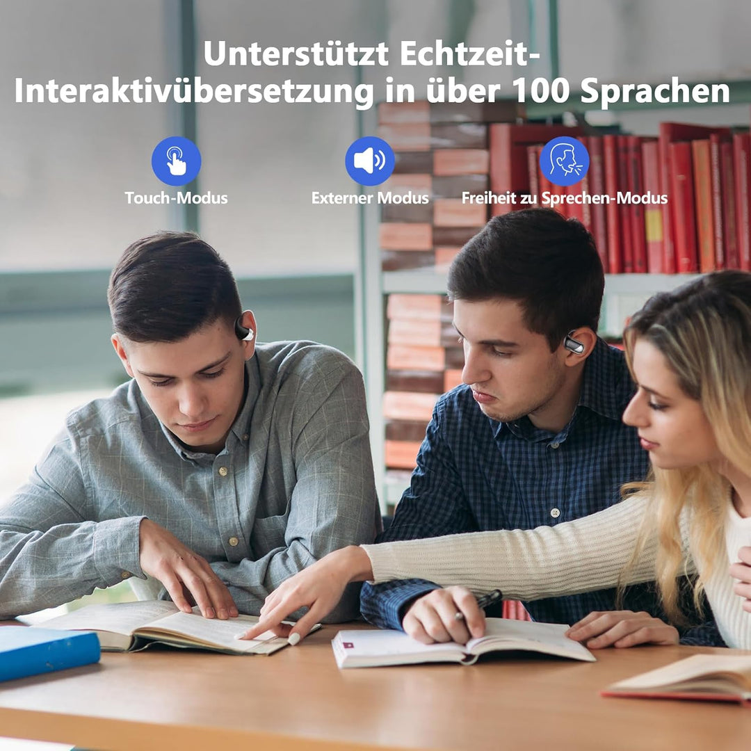 AI Übersetzung Ohrhörer Echtzeit, Übersetzer Kopfhörer 164 Sprachen & Akzente, Audifonos Traductores