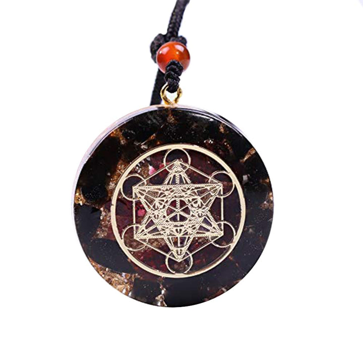 LXMYLI Orgone Metatron Cube Merkaba Anhänger Halskette, 7 Chakren om Orgonite Healing Meditation Bal