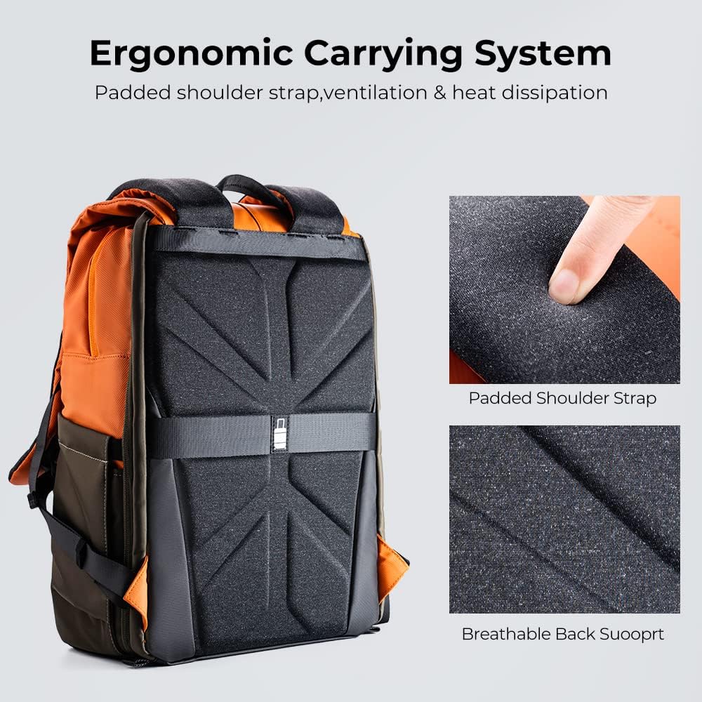 K&F CONCEPT Kamerarucksäcke 20L, Grosse Camera Backpack 15,6 Zoll Laptopfach, Spritzwassergeschutzt