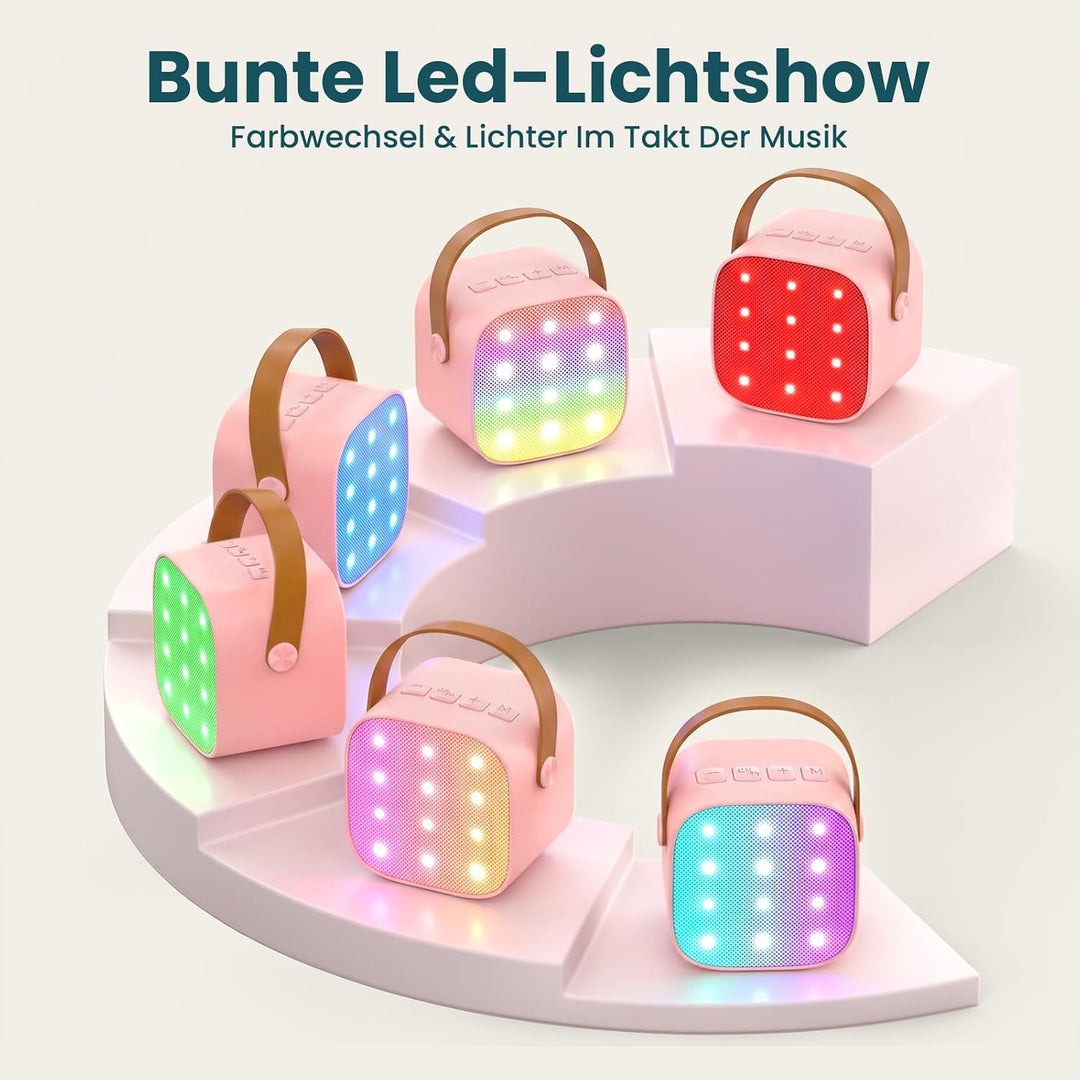 Karaoke Maschine mit 2 Drahtlosen Mikrofonen, Wowstar Tragbares Bluetooth Karaoke Maschine für Kinde