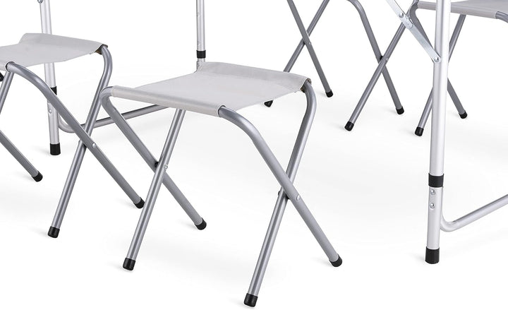 Campingtisch mit 4 stühlen, Höhe Tragbarer Klappbar Grilltisch 120 x 60 cm Tragegriff, Aluminium Kla