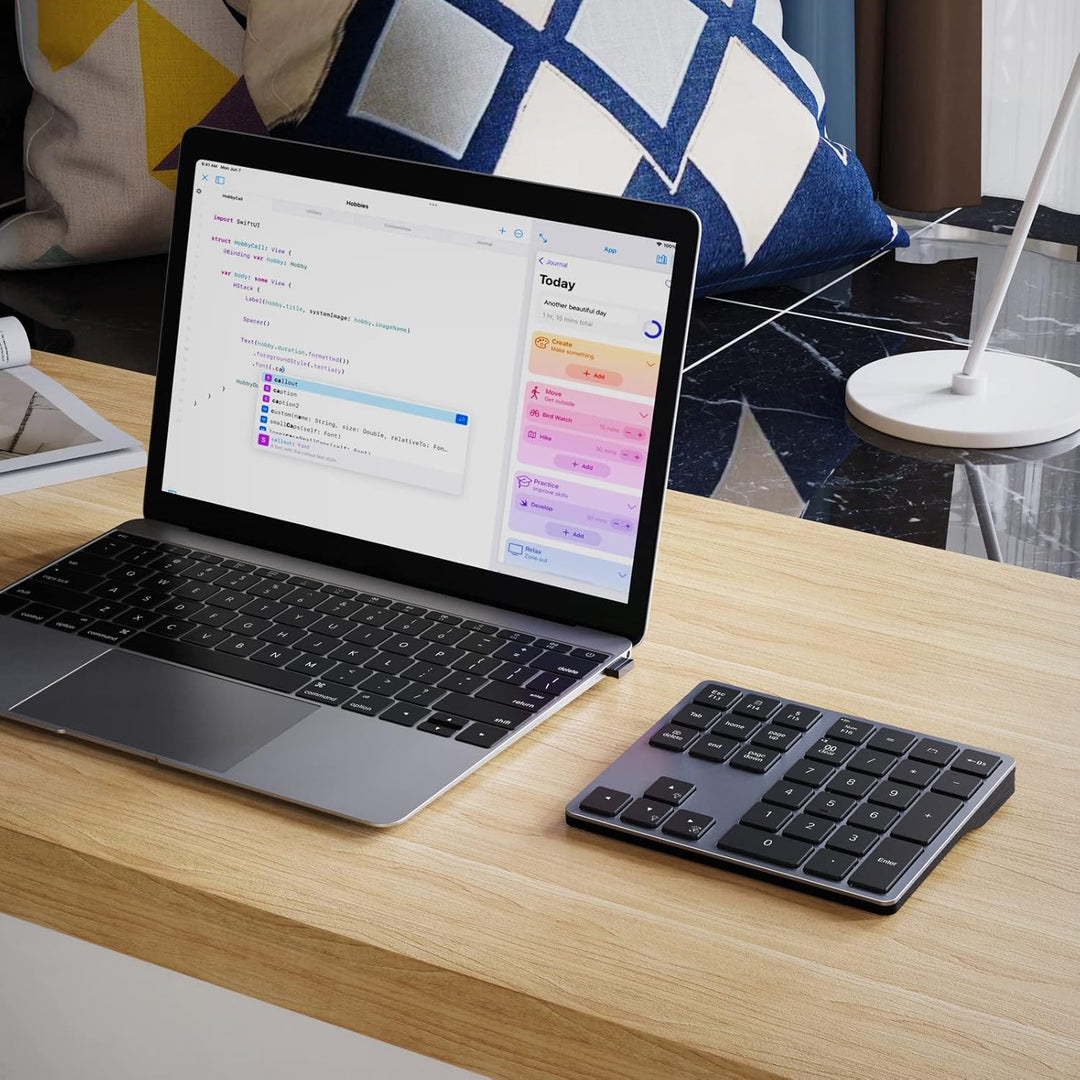 Doohoeek Bluetooth-Nummernblock mit Hintergrundbeleuchtung für Laptops und Computer, Nummernblöcke 3