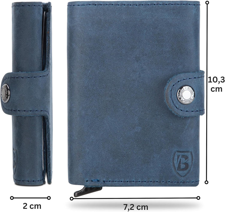 Blade® Kartenetui Herren ohne Münzfach I 6-8 Kartenhalter I Leder Kreditkartenetui mit RFID Schutz I