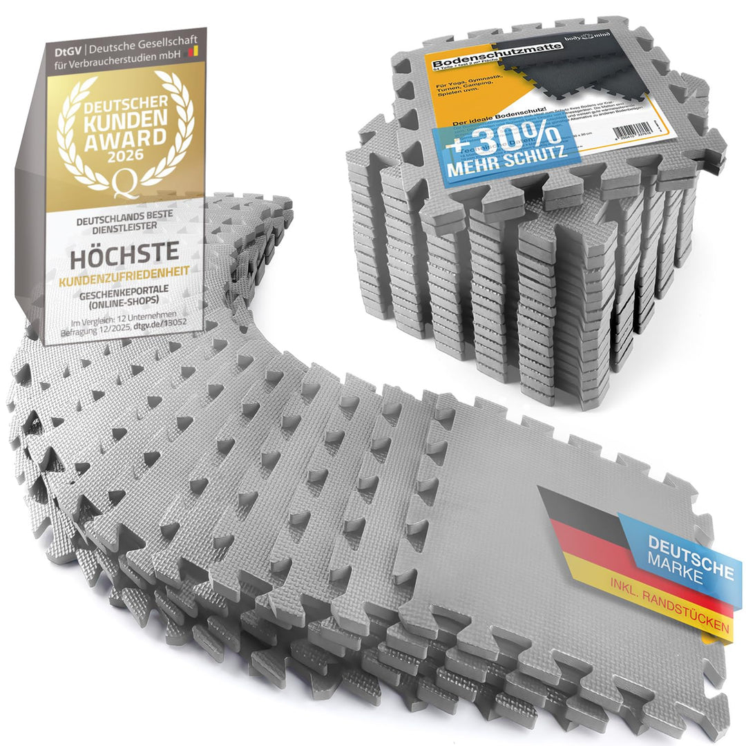 Boden-Schutzmatten XXL Set; Fitnessmatte Bodenschutz Puzzle-Matte; Unterlegmatte für Fitnessgeräte T