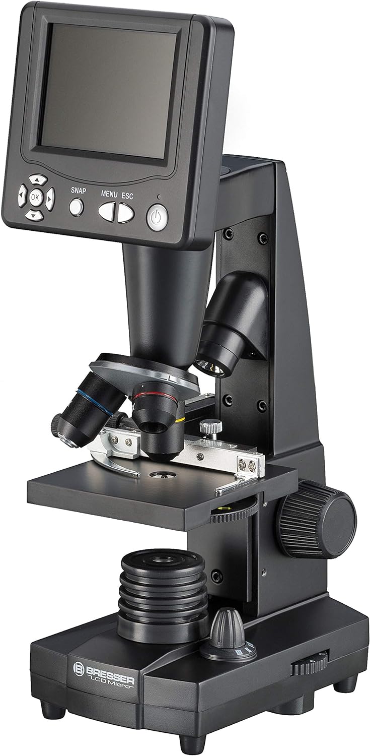 Bresser Durchlicht und Auflicht LCD-Mikroskop 50x-500x, (2000x digital), 5 Megapixel Sensor und 8,9