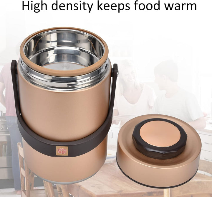 Bento Boxen, 2300ml 3 stufiger Lebensmittelbehälter vakuumisolierter Lunch Thermosbehälter aus Edels