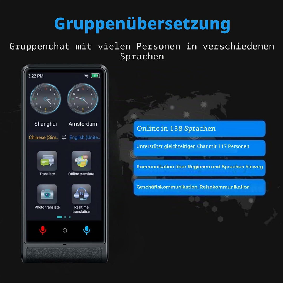 Californa, Sofort-Sprachübersetzer 2026, gleichzeitiger Übersetzer ohne WLAN, Touchscreen, 10,2 cm (