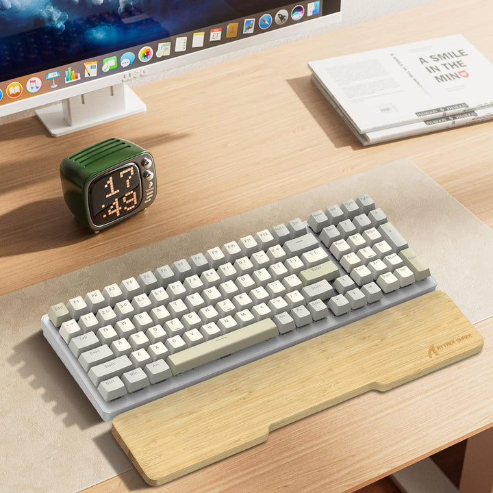 Attack Shark 98 Tasten Bambus-Handgelenkauflage - Ergonomische für angenehmes Schreiben und Spielen