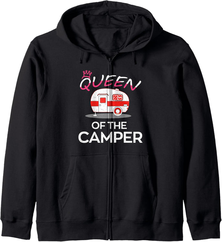 Damen Queen Of The Camper Wohnwagen Wohnmobil Kapuzenjacke