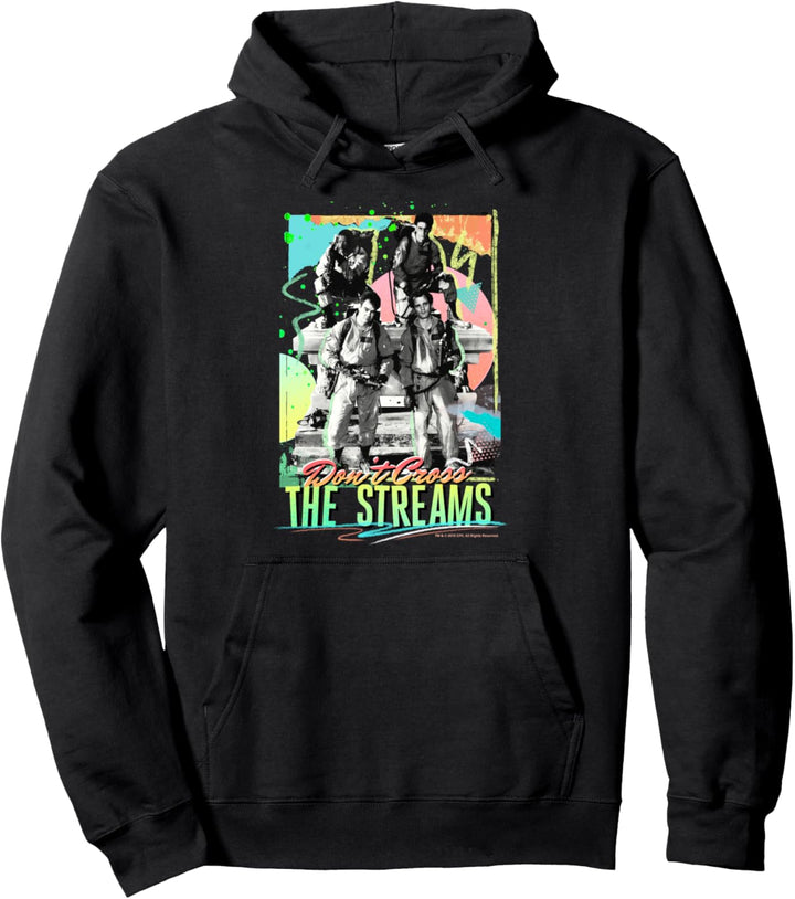 Ghostbusters Don't Cross The Streams Retro Neon Poster Pullover Hoodie